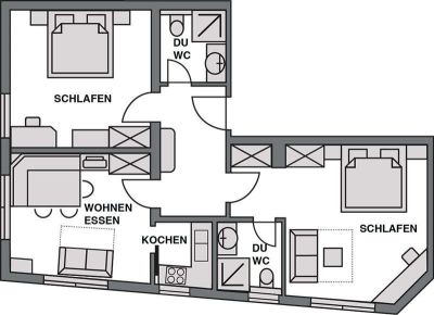Floor plan of apartment 2 in Apart Bergkristall