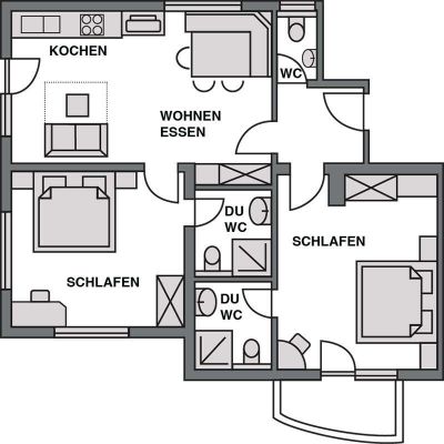 Floor plan of apartment 3 in Apart Bergkristall