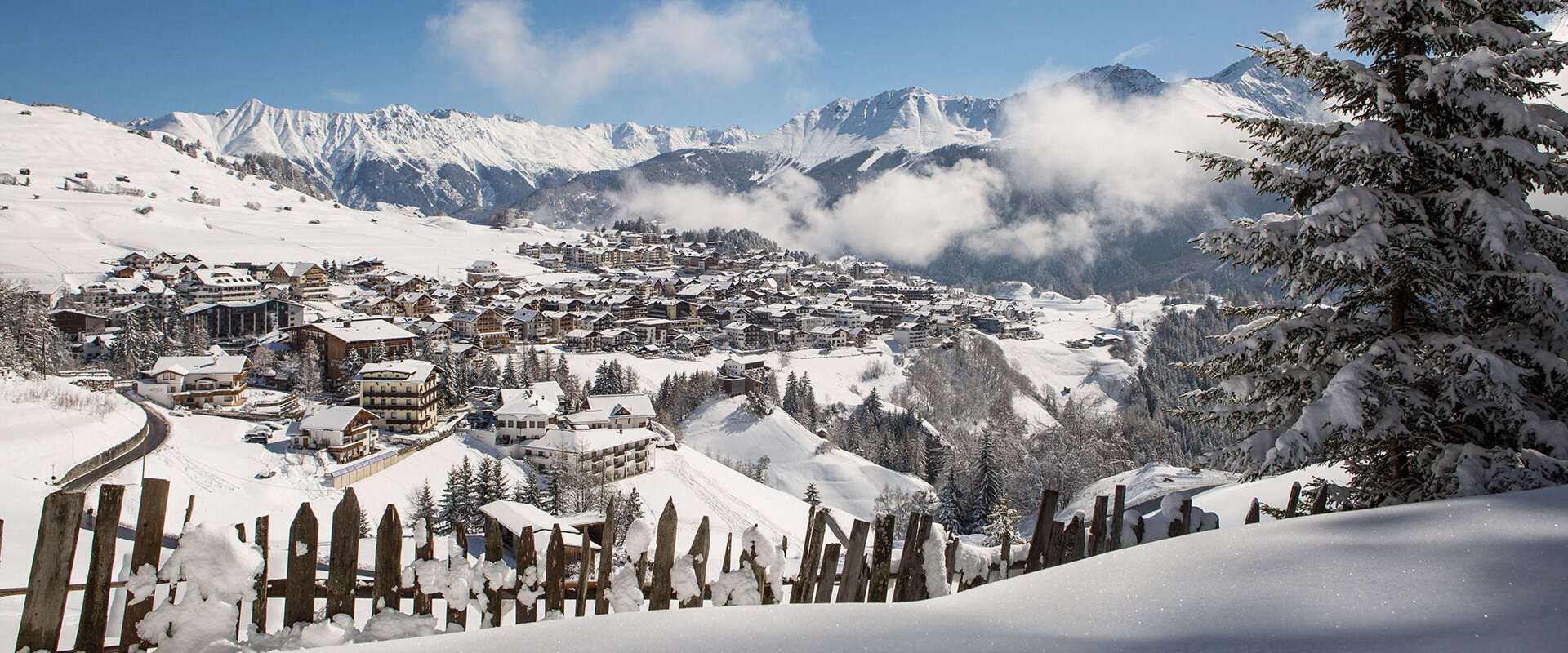 Serfaus Ortsansicht im Winter