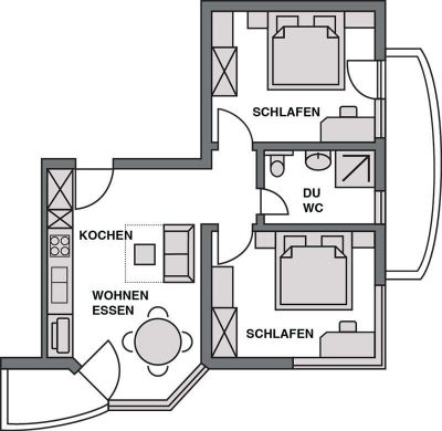 Floor plan of apartment 4 in Apart Bergkristall